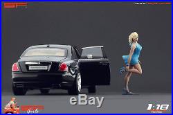 1/18 Girl in a hurry blue dress figure VERY RARE! For 118 CMC Autoart BBR