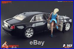 1/18 Girl in a hurry blue dress figure VERY RARE! For 118 CMC Autoart BBR