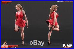 1/18 Girl in a hurry red dress figure VERY RARE! For 118 CMC Autoart BBR