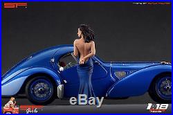 1/18 Long blue dress girl figure VERY RARE! For118 CMC Autoart Ferrari
