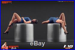 1/18 Lying girl blue dress figure VERY RARE! For 118 CMC Autoart Minichamps