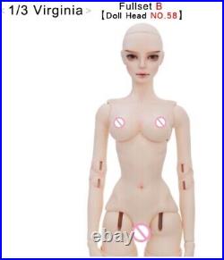 1/3 BJD Nude Doll 24in Ball Jointed Body Resin Girl with Delicate Makeup DIY Toy