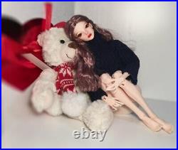 1/4 Bjd Doll Girl Free Eyes + Face Up Resin Toys Gift Handmade