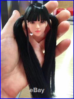 1/6 Scale OB Custom Long Black Hair Asia Girl Head For 12 Female Figure Body