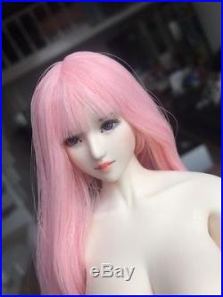 1/6 Scale OB Custom made Pink Hair SNH48 Girl Head For 12 Female Figure Body