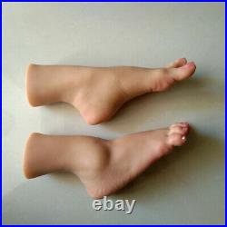 1 Pair Silicone Female Ballet Girls Foot Feet Model Deep Wrinkles Sculpture Toys