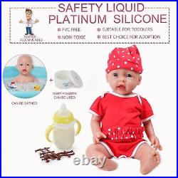 100% Full Silicone Reborn Baby Dolls Realistic Girl Toys for Children Gift