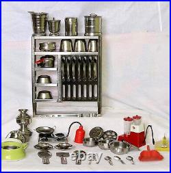 100 Pcs Mini Stainless Steel Utensils & Plastic Indian Kitchen Toy Set for Girls