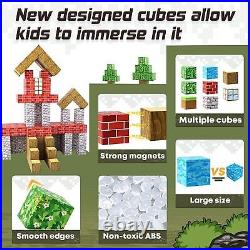 100PCS Magnetic Blocks-Build Mine Magnet World Set for Boys & Girls Age 3-5 6-8