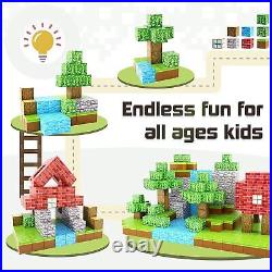 100PCS Magnetic Blocks-Build Mine Magnet World Set for Boys & Girls Age 3-5 6-8