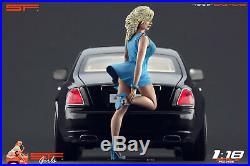 118 Girl in a hurry blue dress figurine VERY RARE! NO CARS! For diecast cars