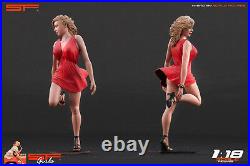 118 Girl in a hurry red dress figure VERY RARE! NO CARS! For diecast by SF