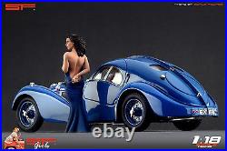 118 Long blue dress girl figurine VERY RARE! NO CARS! For diecast by SF