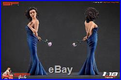 118 Long blue dress girl figurine VERY RARE! NO CARS! For diecast collect