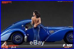 118 Long blue dress girl figurine VERY RARE! NO CARS! For diecast collect
