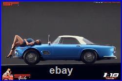 118 Lying girl blue dress figurine VERY RARE! NO CARS! For diecast by SF