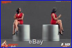 118 Smoking girl red dress figurine VERY RARE! For diecast collectors