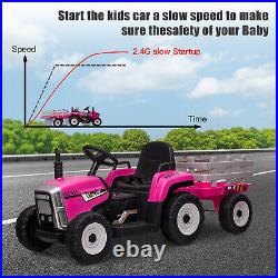 12V Kids Ride on Car Tractor Vehicle Battery Powered withRemote Pink for Girls US