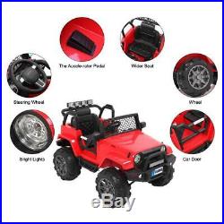 12V Powered Jeep Kids Ride on Car Boys Girls Toys 3 Speed Remote Control RED