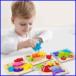 132 Montessori Learning Color Shapes. Wooden Vehicle Assorted Puzzles