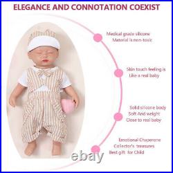 15 1800g Girl Eyes Closed Baby Silicone Rebirth Baby Doll Toy Holiday Gifts
