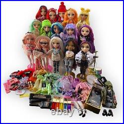 (15) Rainbow High Dolls Complete Outfits Stands Series 1 Amaya Skyler MGA Lot
