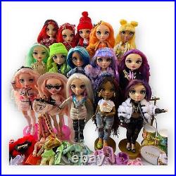 (15) Rainbow High Dolls Complete Outfits Stands Series 1 Amaya Skyler MGA Lot