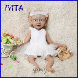 18'' Waterproof Baby Lovely Fairy Girl Full Body Silicone Reborn Doll Xmas Toy