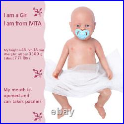 183500g Soft Full Silicone Rebirth Baby Girl Doll Kids Playmate Toys Xmas Gift