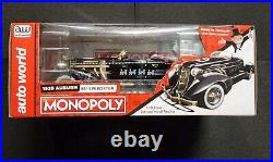 1935 Auburn 851 Speedster Black & Mr. Monopoly Figure 1/18 Auto World Awss140