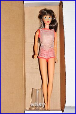 1967 Tnt Barbie Doll Chocolate Bon Bon #1160 Vintage With Stand