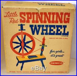1970'S REMCO LITTLE RED SPINNING WHEEL for girls make coasters clothing VINTAGE