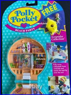 1994 Vintage Polly Pocket BEACH PARTY Bluebird with RARE Free Figure Sealed New