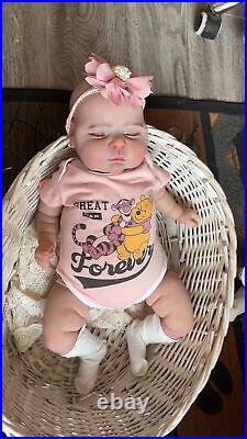 19inch Fat Baby Reborn Doll Peaches Newborn Realistic Boy Girl Handmade Toy Set