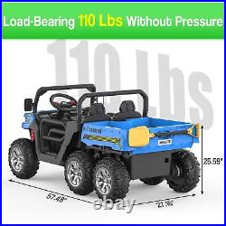 2 Seater Kids Ride on Dump Truck Car 24V 4WD Electric UTV Toys with Dump Bed Blue