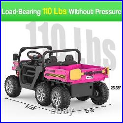 2 Seater Kids Ride on Dump Truck Car 24V 4WD Electric UTV Toys with Dump Bed Pink