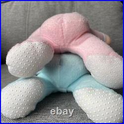 2 x Playskool Blue Pink My Very Soft Baby Doll Boy Girl Plush Squeaker Vintage