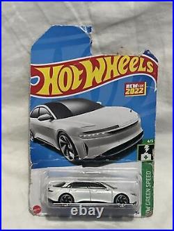 2022 Hot Wheels White Lucid Air 147/250 HW Green Speed 4/5 Brand New NICE