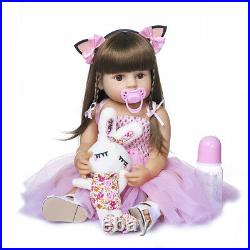 22 Reborn Baby Dolls Silicone Full Body Real Lifelike Girl Doll with Rabbit Toy