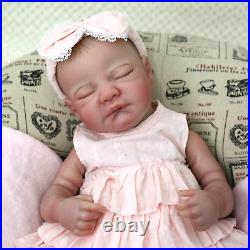 22 Sleeping Girl Vinyl Body Lifelike Handmade Realistic Reborn Baby Dolls Toy