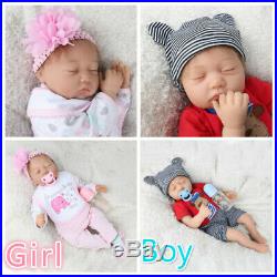22Twins Girl+Boy 2pcs Reborn Baby Doll Newborn Vinyl Silicone Handmade Kids Toy