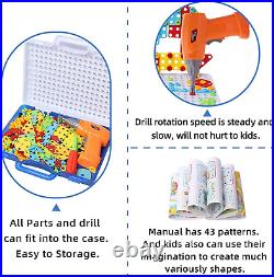 237 PCS Educational Toys for Kids Electric DIY Drill Set, STEM Learning Buildin