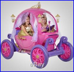 24V Disney Princess Carriage Ride-On Battery Car Toy Pink with Sounds for Girls