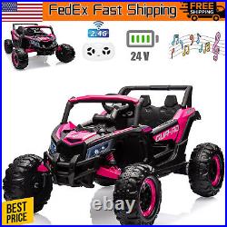 24V Electric Gifts for Kids Ride on UTV Car Toys+Remote All Terrain Tire Buggy