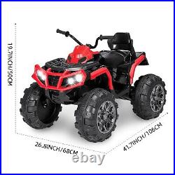 24V Kids Ride-On ATV Off-Road Quad Car Electric Ride Toy 5mph with Bluetooth LED