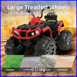 24V Red Kids Ride on ATV Electric Power Wheels Quad Car with 2 Speeds Bluetooth