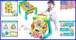 3-in-1 Baby Walker, Activity Table, and Drawing Board Interactive Learning Fun