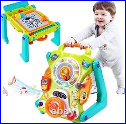 3-in-1 Baby Walker, Activity Table, and Drawing Board Interactive Learning Fun