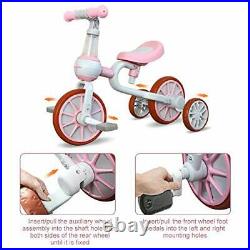 3 in 1 Kids Tricycles Gift for 2-4 Years Old Boys Girls with Detachable Pink