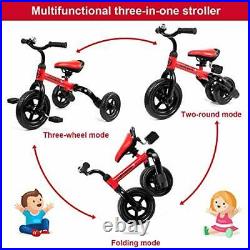 3 in 1 Toddler Tricycles for 2 4 Years Old Boys and Girls with Detachable Red